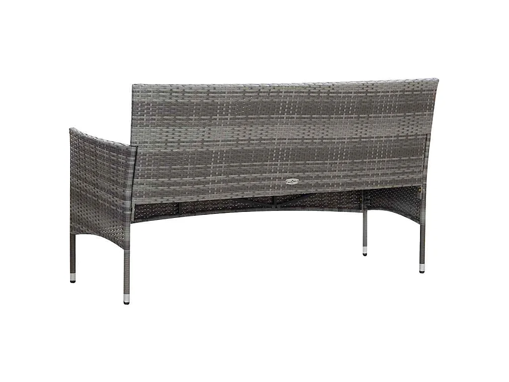 Set de muebles de jardín 4 pzas y cojines ratán sintético gris