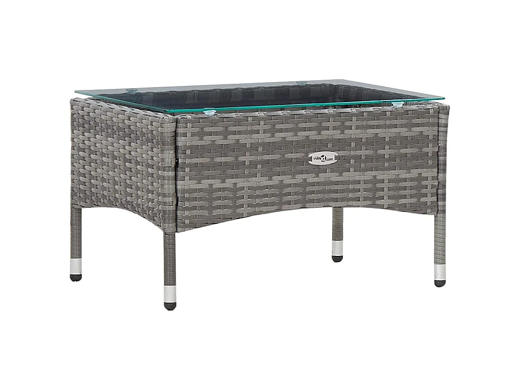 Set de muebles de jardín 4 pzas y cojines ratán sintético gris