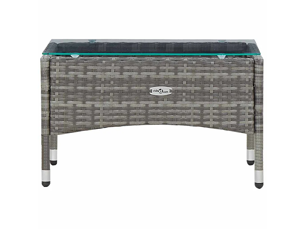 Set de muebles de jardín 4 pzas y cojines ratán sintético gris