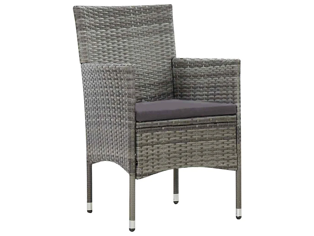 Set de muebles de jardín 4 pzas y cojines ratán sintético gris