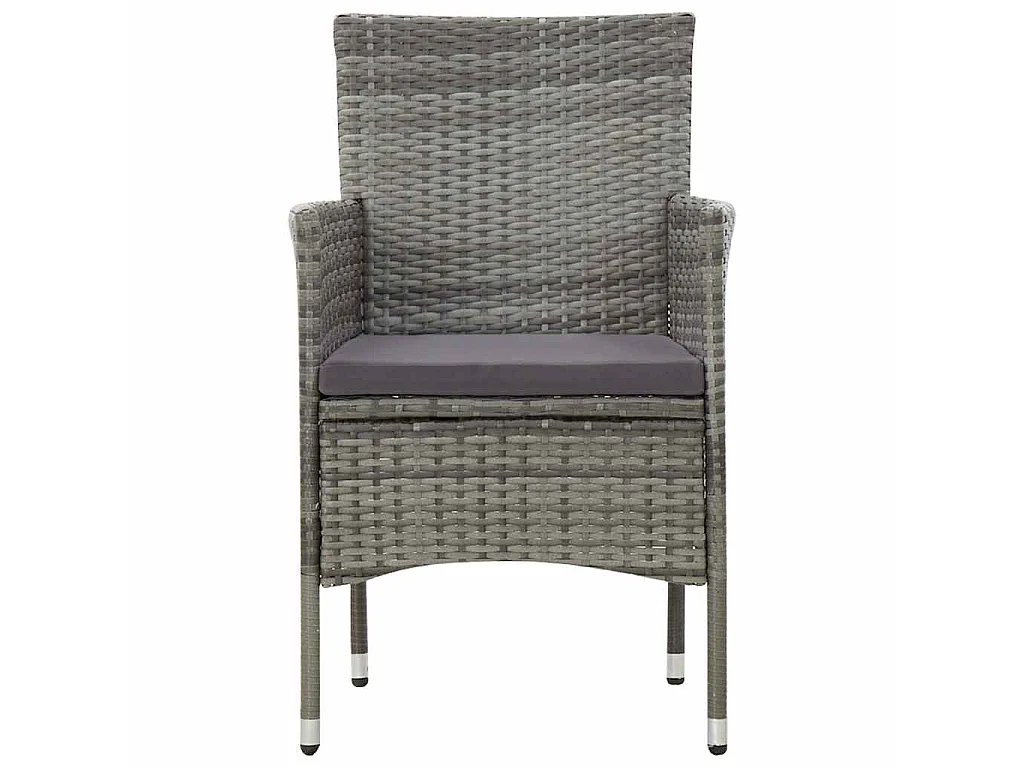 Set de muebles de jardín 4 pzas y cojines ratán sintético gris