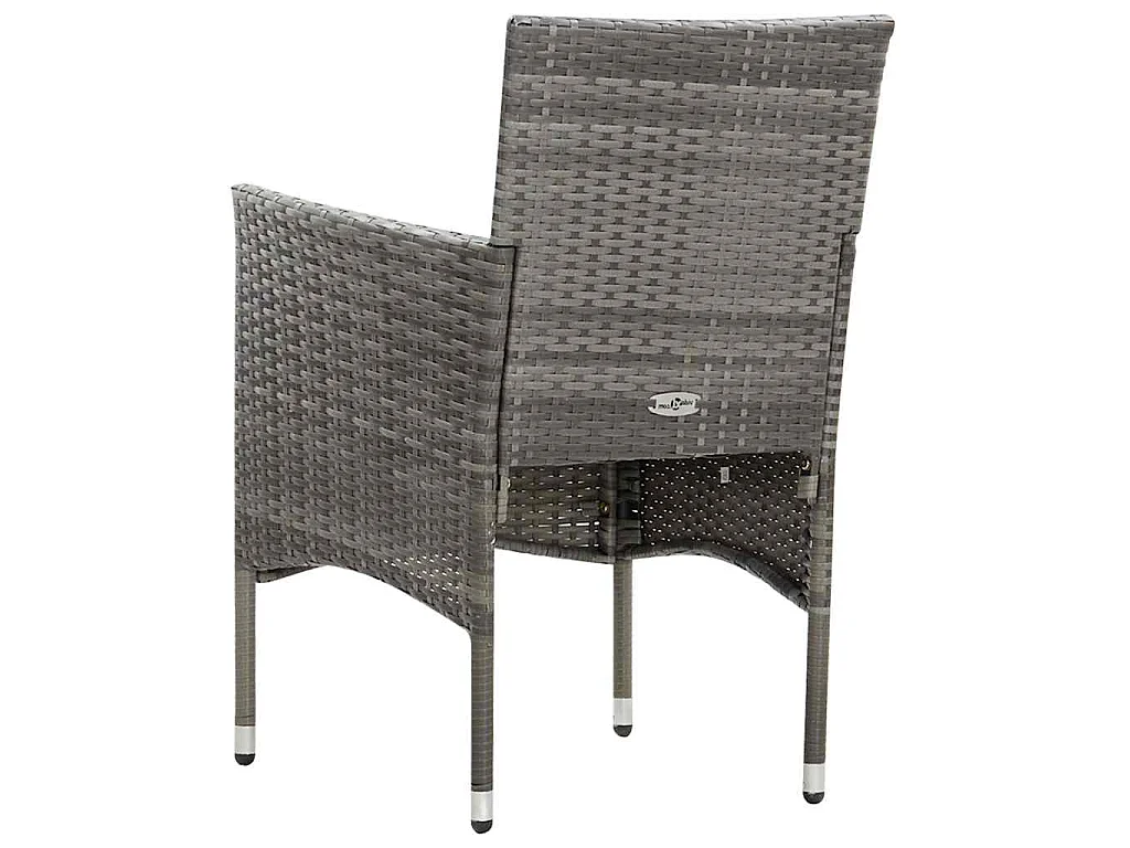 Set de muebles de jardín 4 pzas y cojines ratán sintético gris