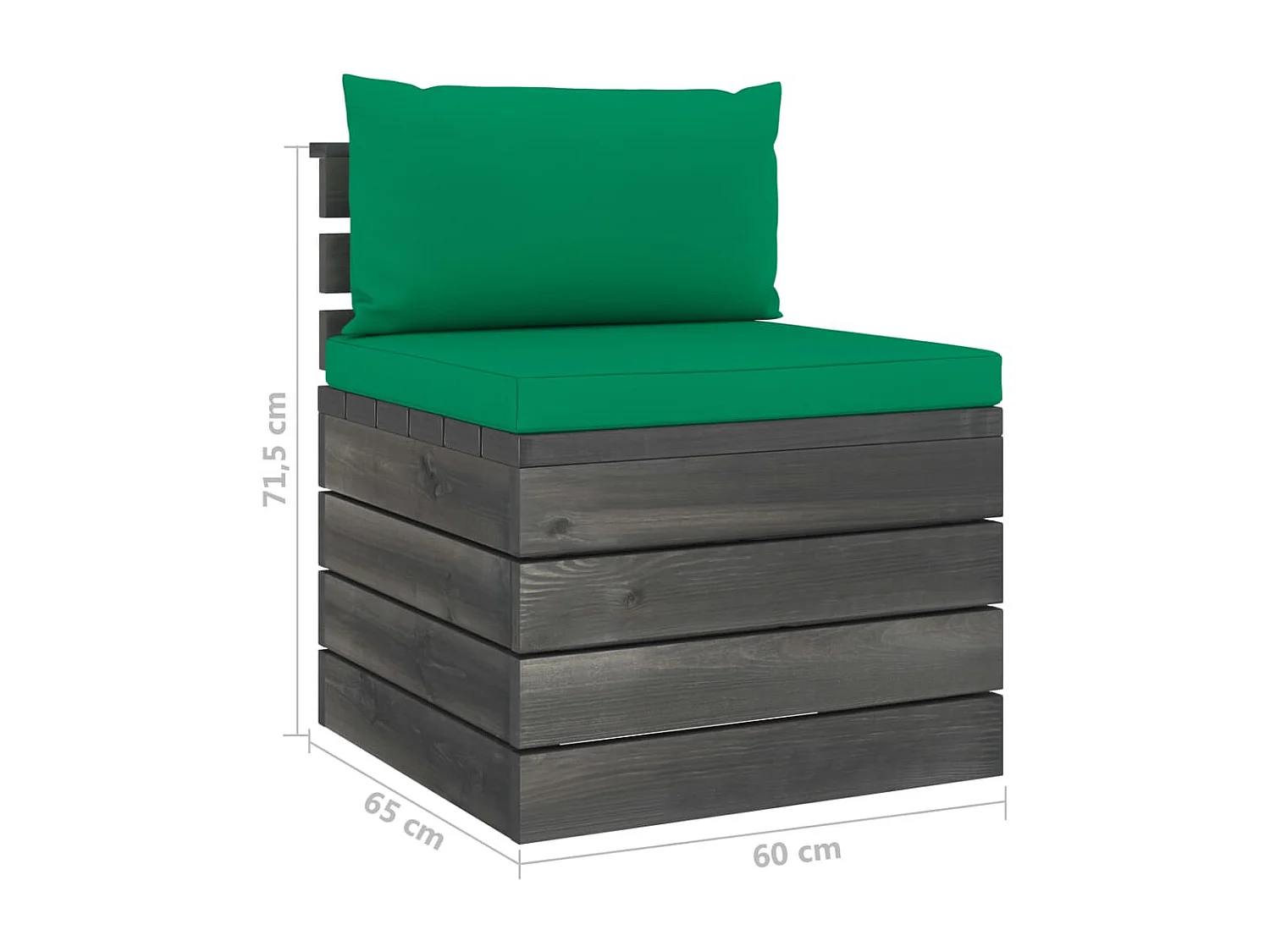 Salon palette de jardin 6 pcs avec coussins Bois de pin massif