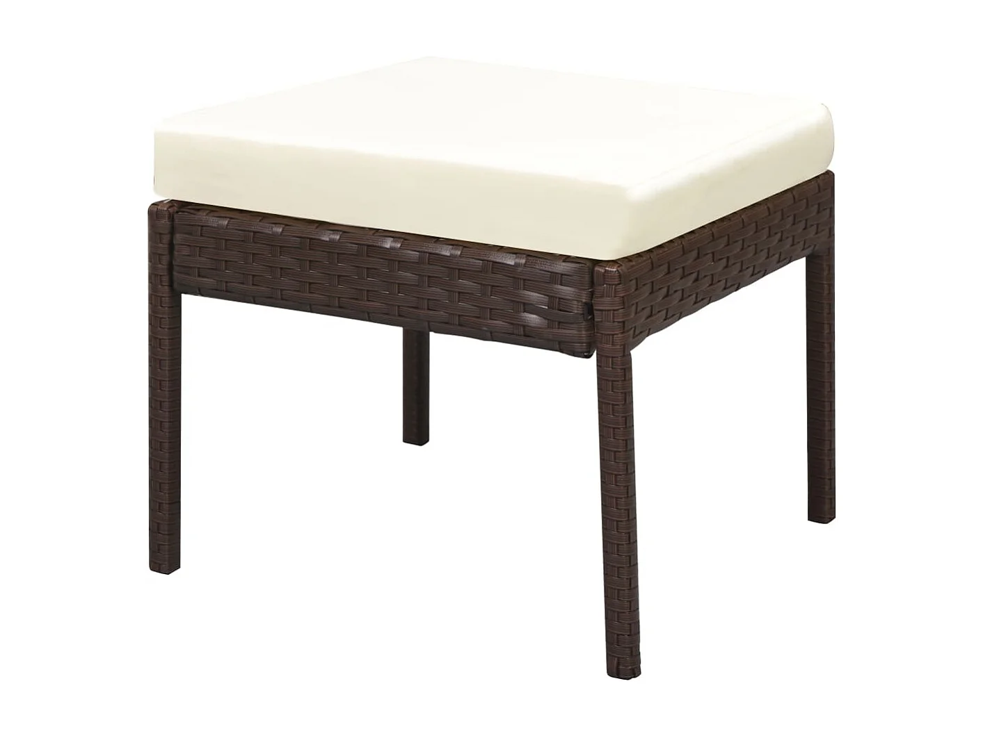 6-delige Loungeset met kussens poly rattan bruin