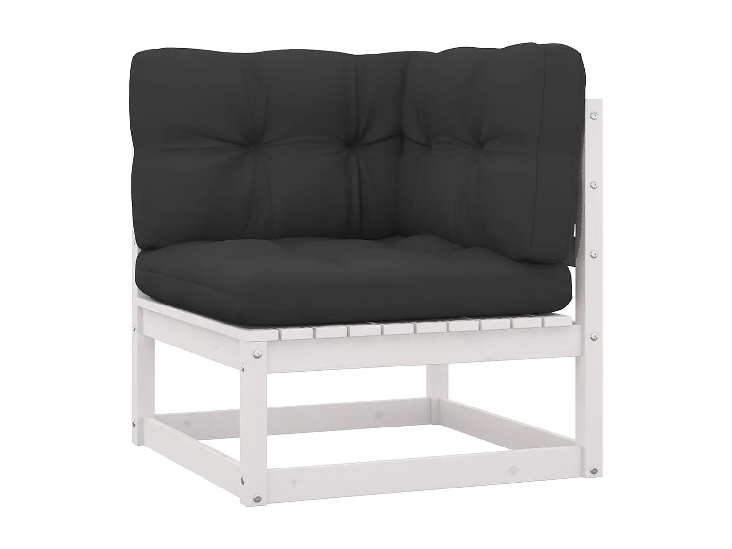 Salon de jardin 12 pcs avec coussins Blanc Bois de pin massif