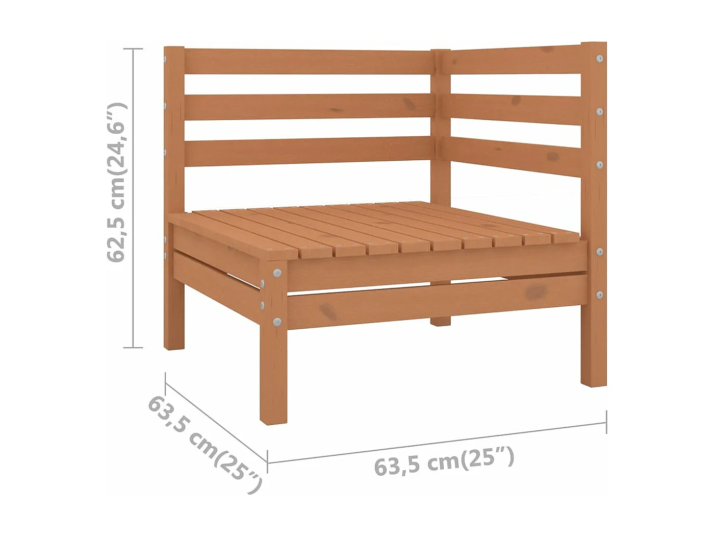 Salon de jardin 4 pcs Bois de pin massif Marron miel