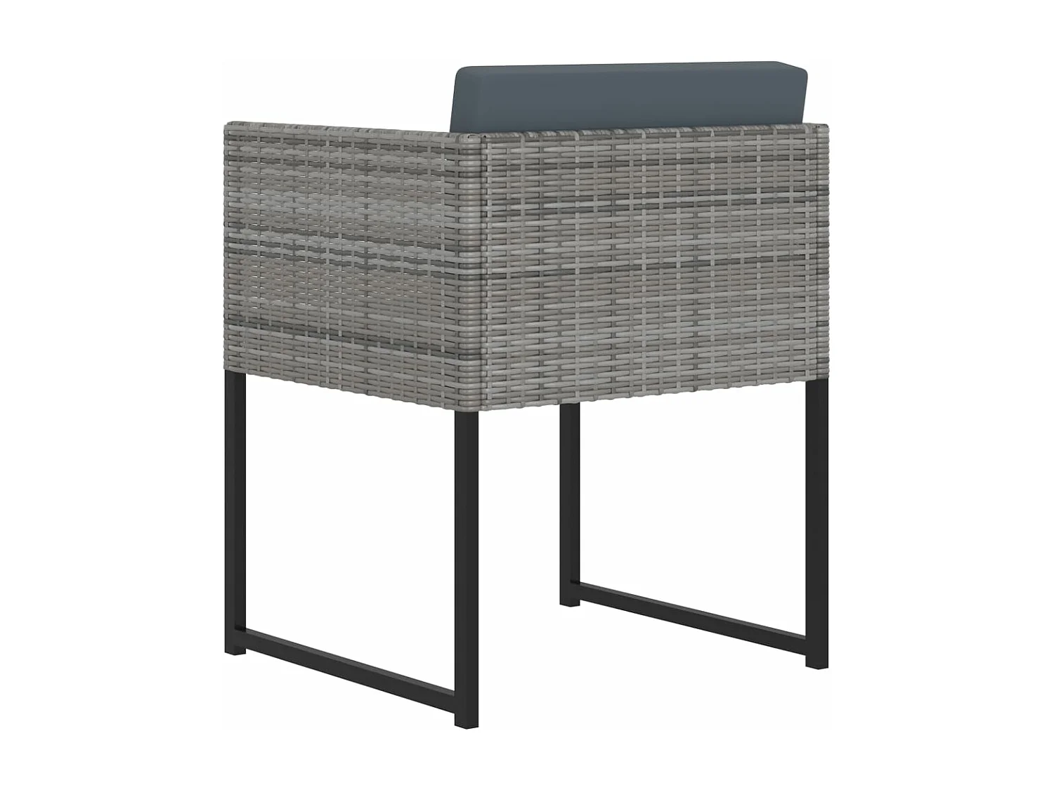 Ensemble à manger de jardin coussins 9pcs Résine tressée Gris