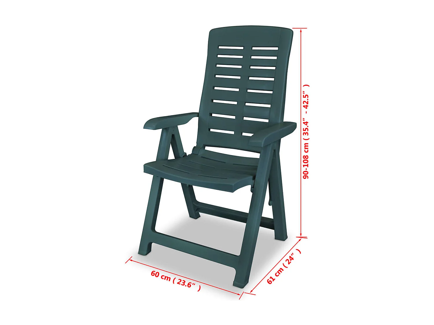 Ensemble à manger d'extérieur 9 pcs Plastique Vert