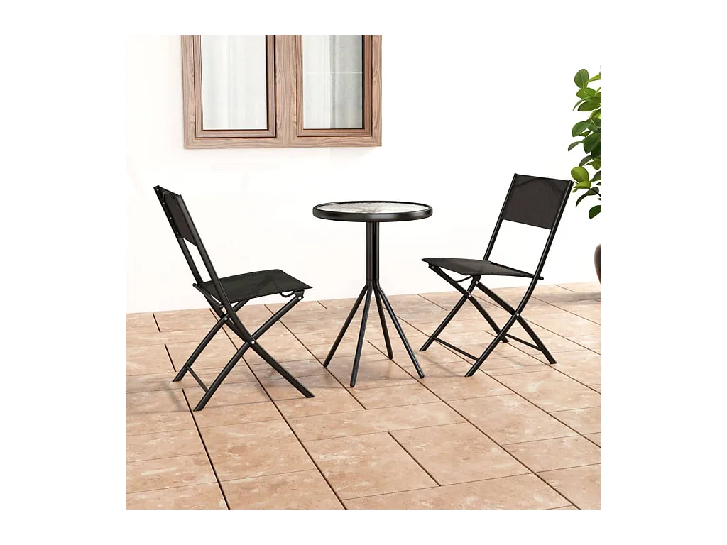 Set da Bistrot 3 pz in Acciaio Nero