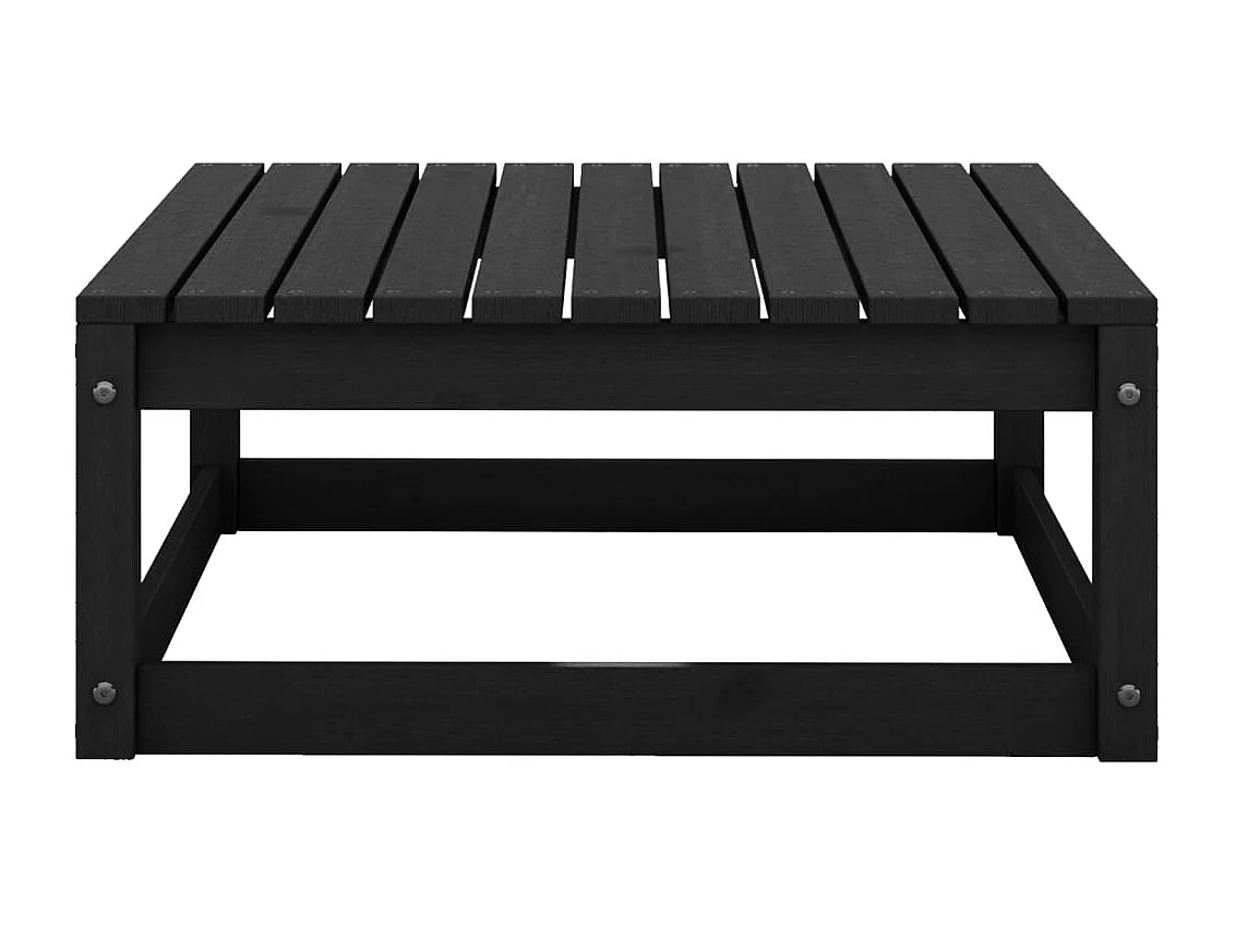 5-tlg. Garten-Lounge-Set Schwarz Massivholz Kiefer