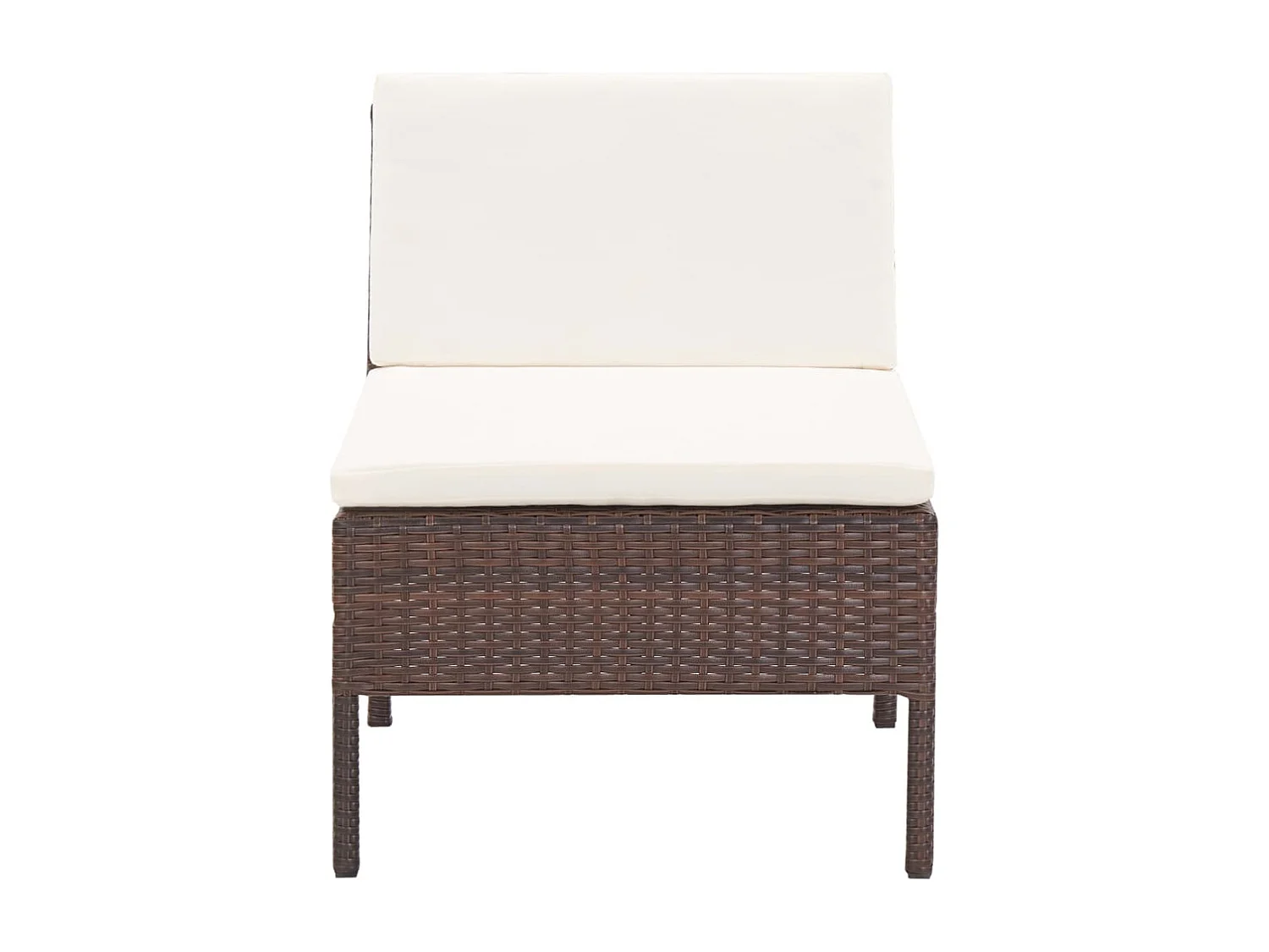 5-tlg. Garten-Sofagarnitur mit Auflagen Poly Rattan Braun