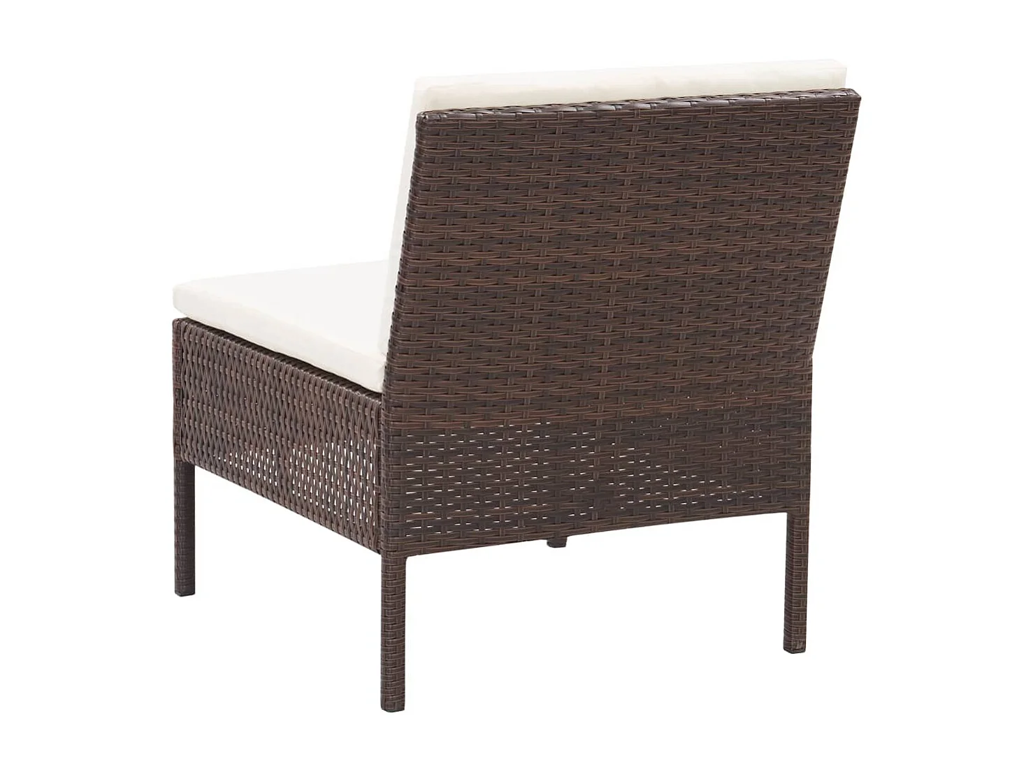 5-tlg. Garten-Sofagarnitur mit Auflagen Poly Rattan Braun