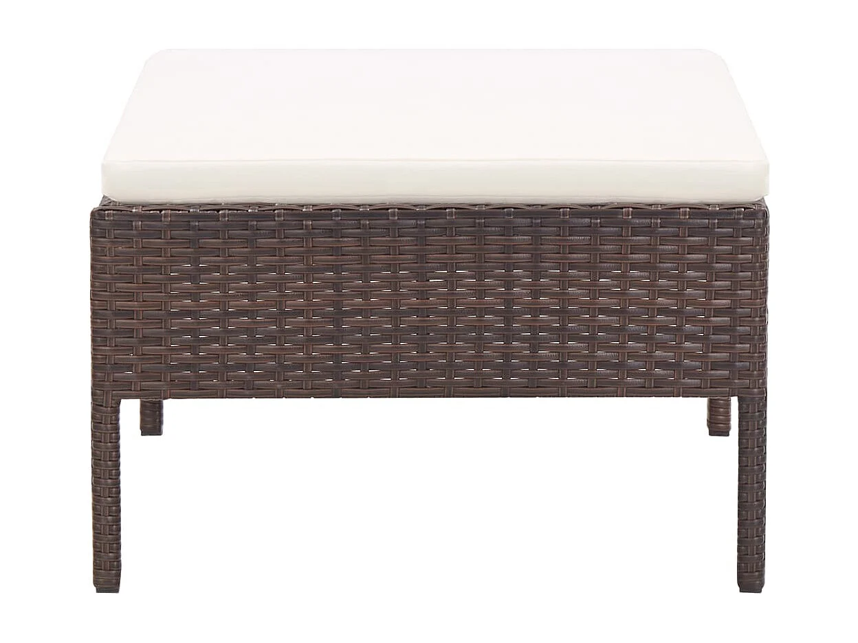 5-tlg. Garten-Sofagarnitur mit Auflagen Poly Rattan Braun