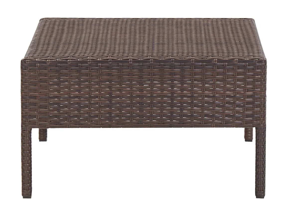 5-tlg. Garten-Sofagarnitur mit Auflagen Poly Rattan Braun