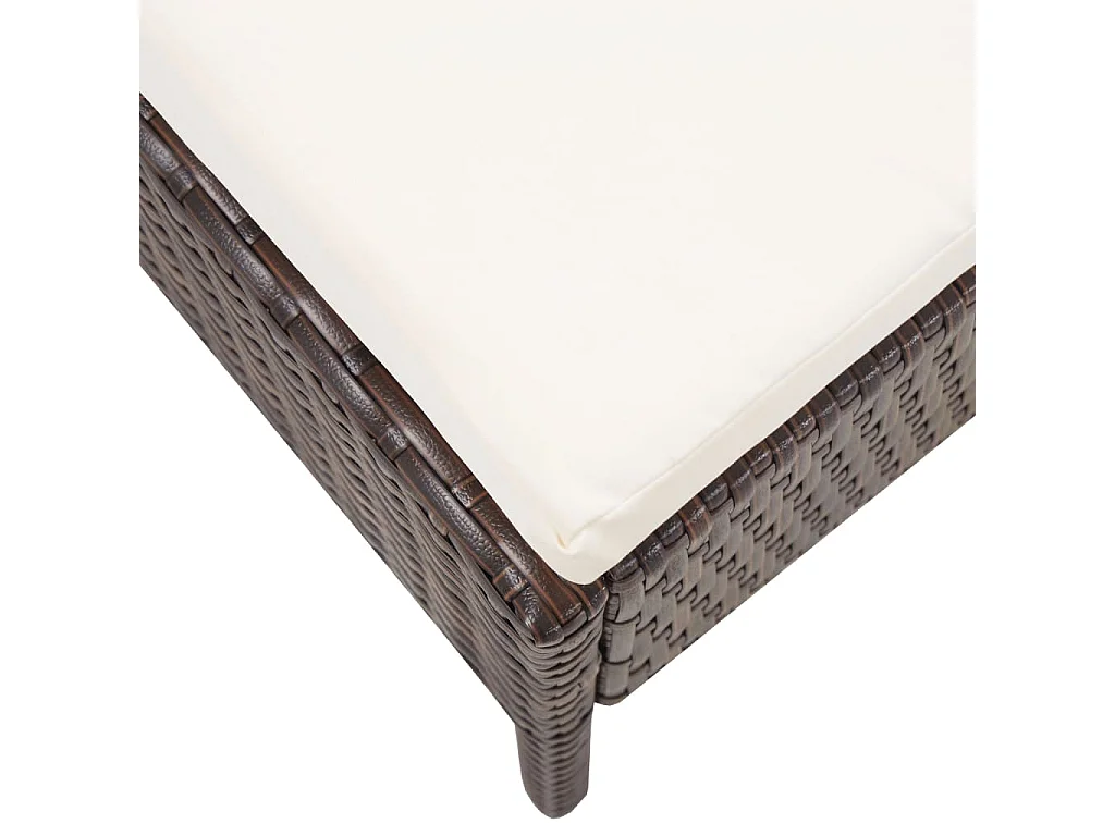 5-tlg. Garten-Sofagarnitur mit Auflagen Poly Rattan Braun