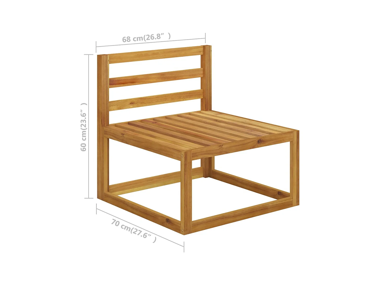 Salon de jardin 4 pcs avec coussin Crème Bois d'acacia solide
