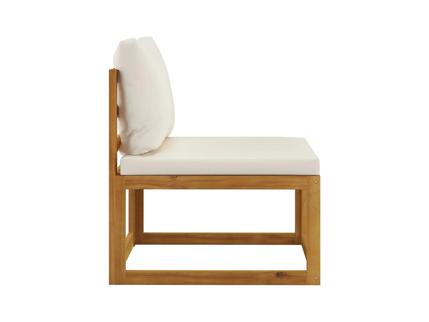 Salon de jardin 4 pcs avec coussin Crème Bois d'acacia solide