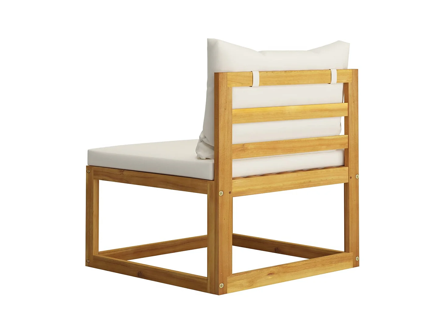 Salon de jardin 4 pcs avec coussin Crème Bois d'acacia solide