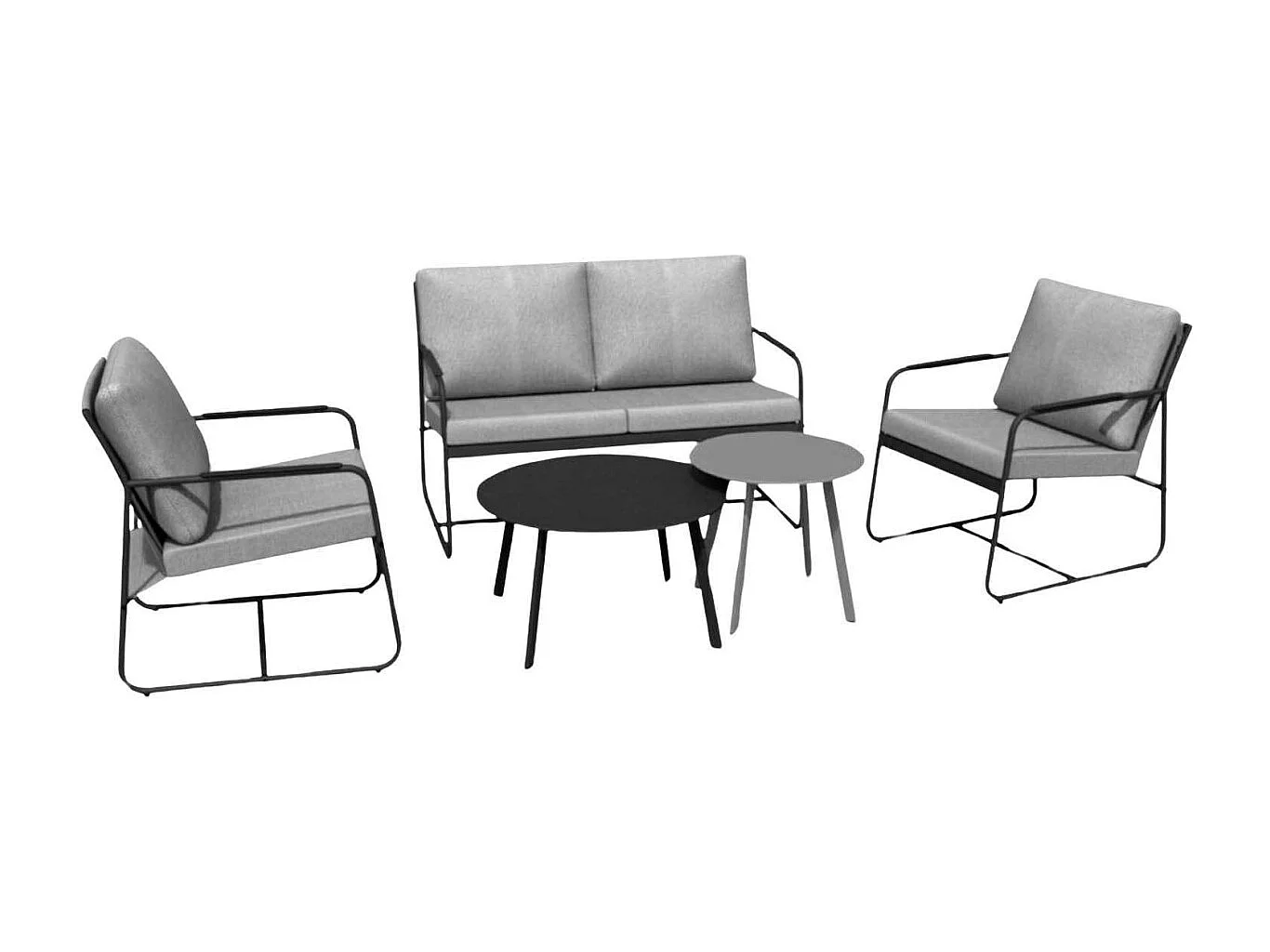 Salon de jardin détente en acier Bali