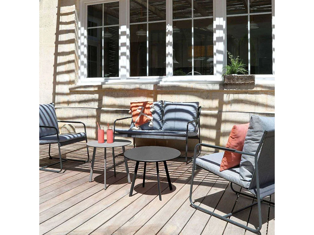 Salon de jardin détente en acier Bali