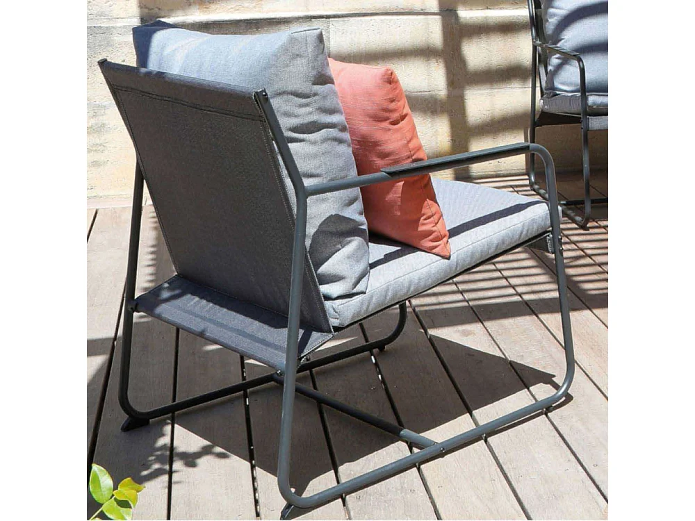 Salon de jardin détente en acier Bali