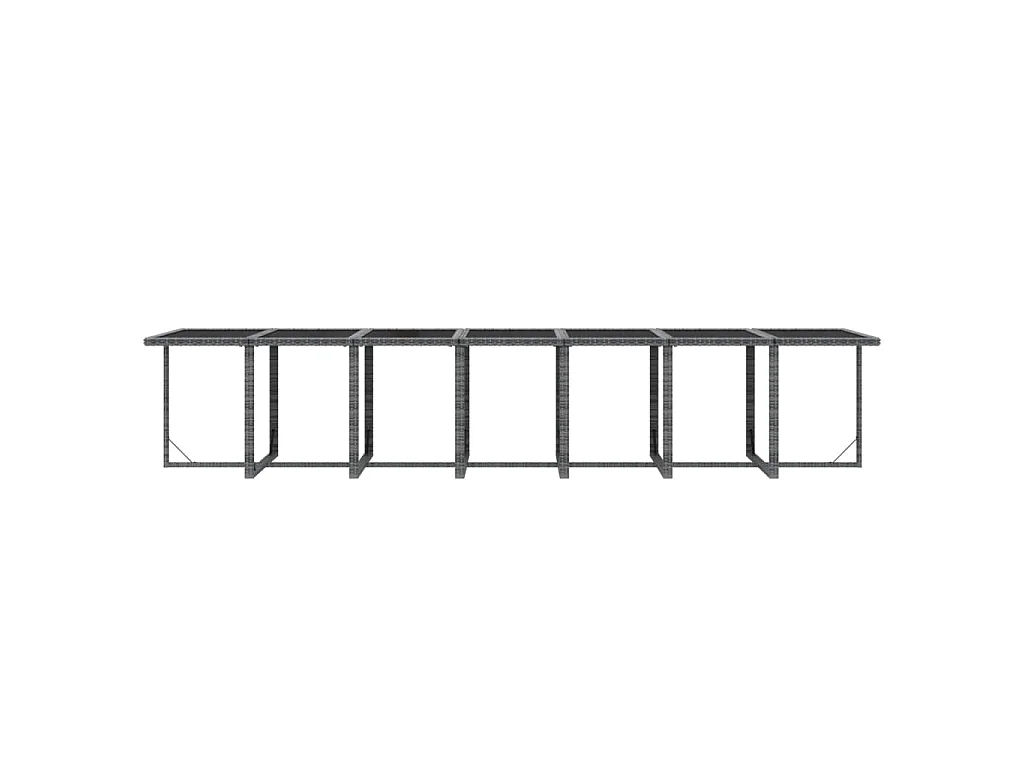 Set da Pranzo per Giardino 19 pz con Cuscini Polyrattan Grigio
