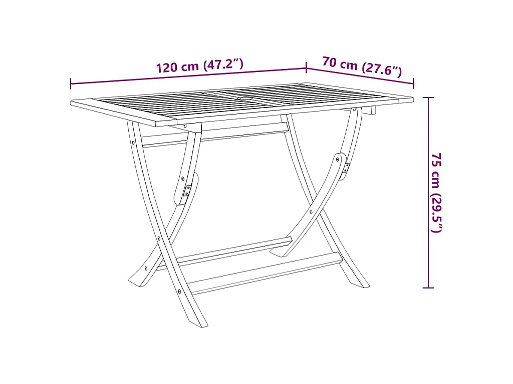 Set comedor de jardín plegable 5 piezas madera maciza de acacia