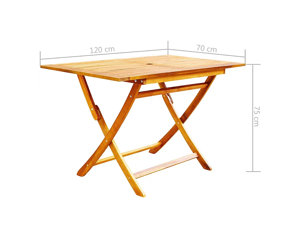 Set comedor de jardín plegable 5 piezas madera maciza de acacia