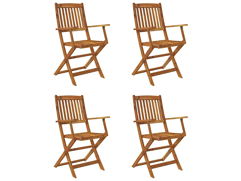 Set comedor de jardín plegable 5 piezas madera maciza de acacia