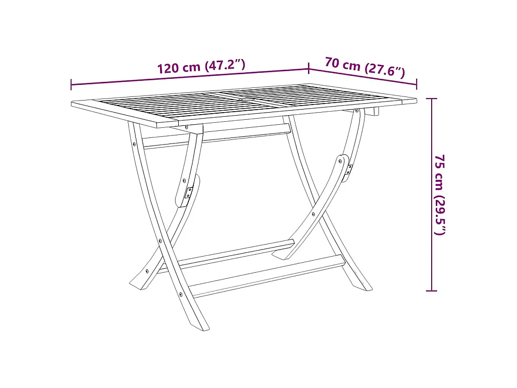 Set comedor de jardín plegable 5 piezas madera maciza de acacia