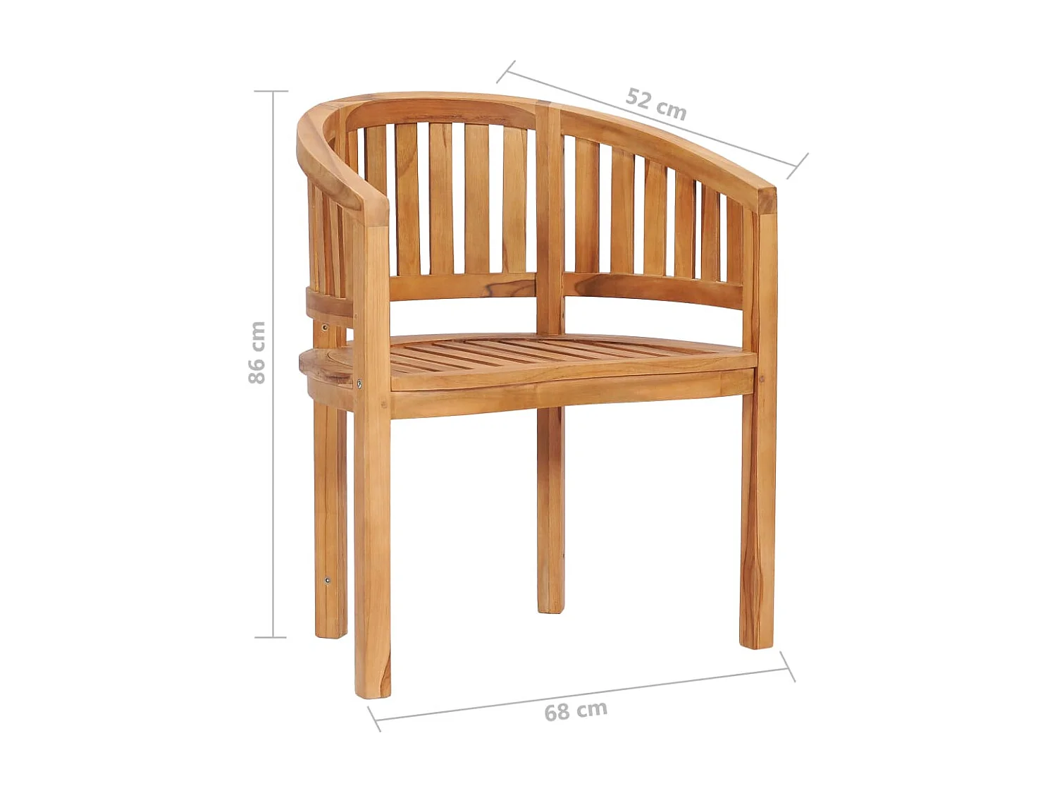 Salon de jardin 5 pcs en forme de banane Bois de teck solide