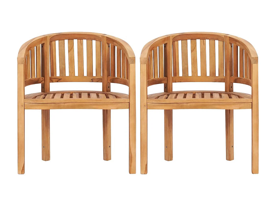 Salon de jardin 5 pcs en forme de banane Bois de teck solide