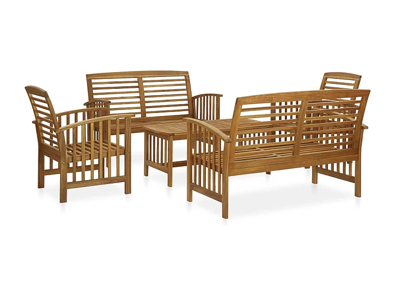 Salon de jardin 5 pcs Bois d'acacia solide