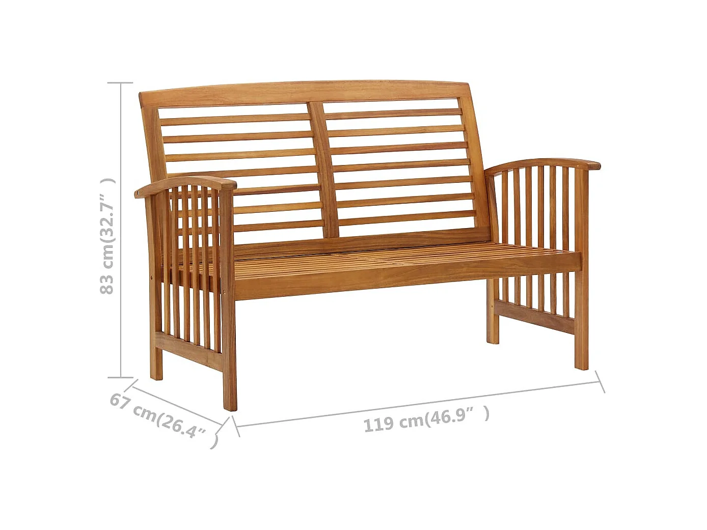 Salon de jardin 5 pcs Bois d'acacia solide