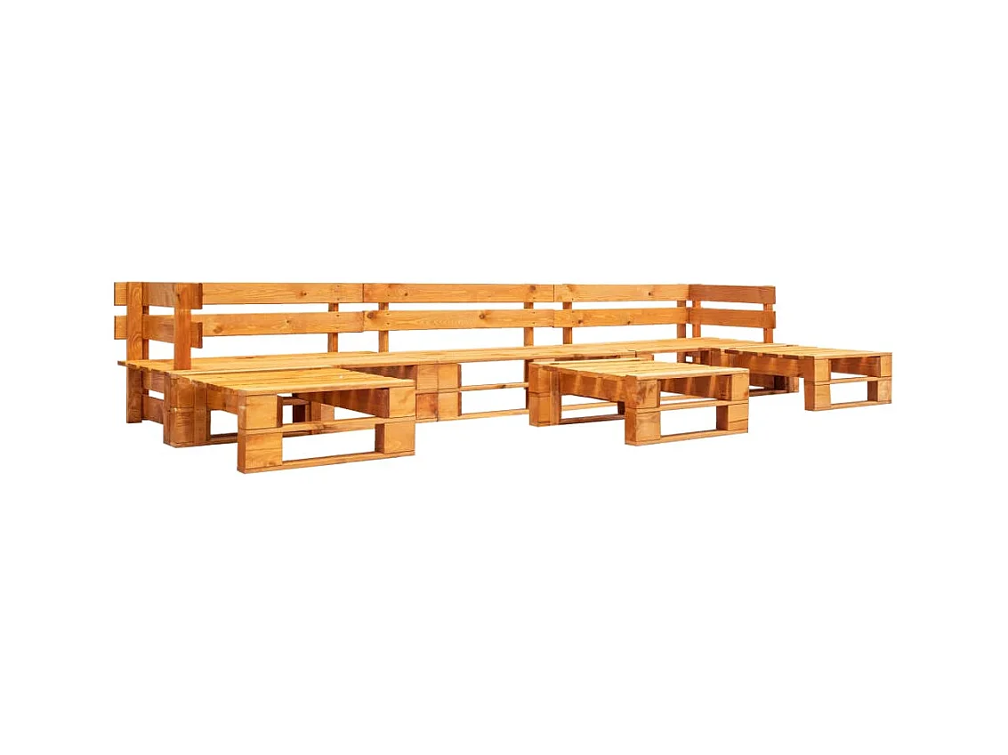 Canapés de jardin palette 6 pcs Bois Marron miel
