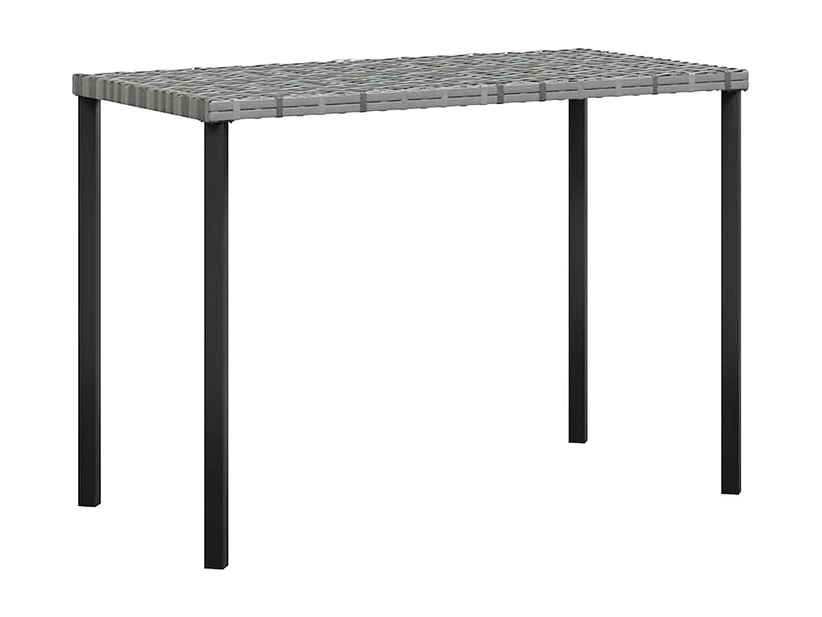 5-tlg. Sofagarnitur in L-Form mit Kissen Poly Rattan Grau