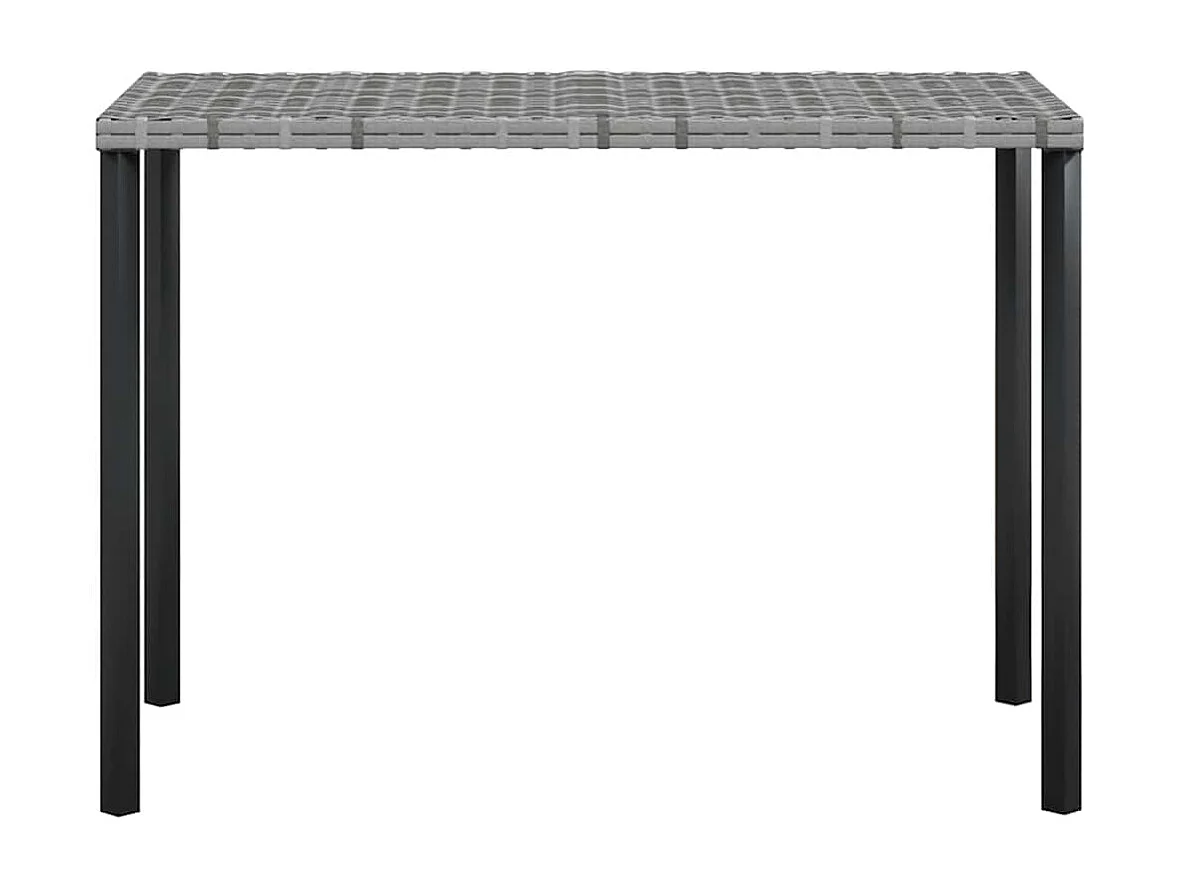 5-tlg. Sofagarnitur in L-Form mit Kissen Poly Rattan Grau