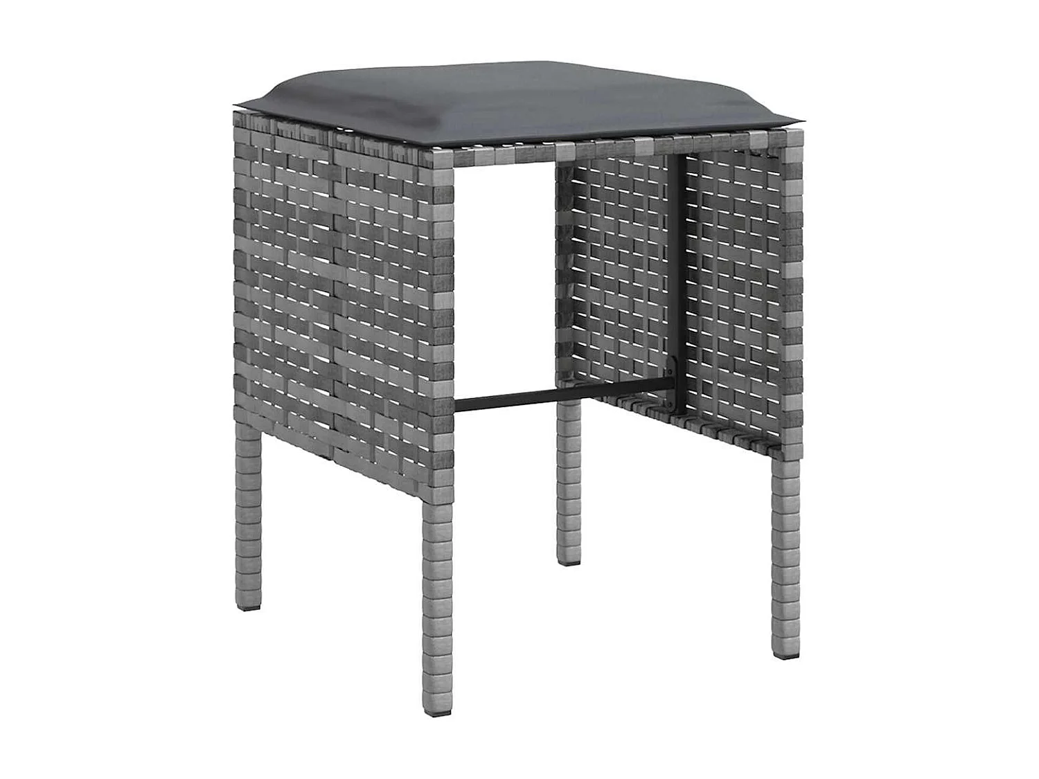 5-tlg. Sofagarnitur in L-Form mit Kissen Poly Rattan Grau