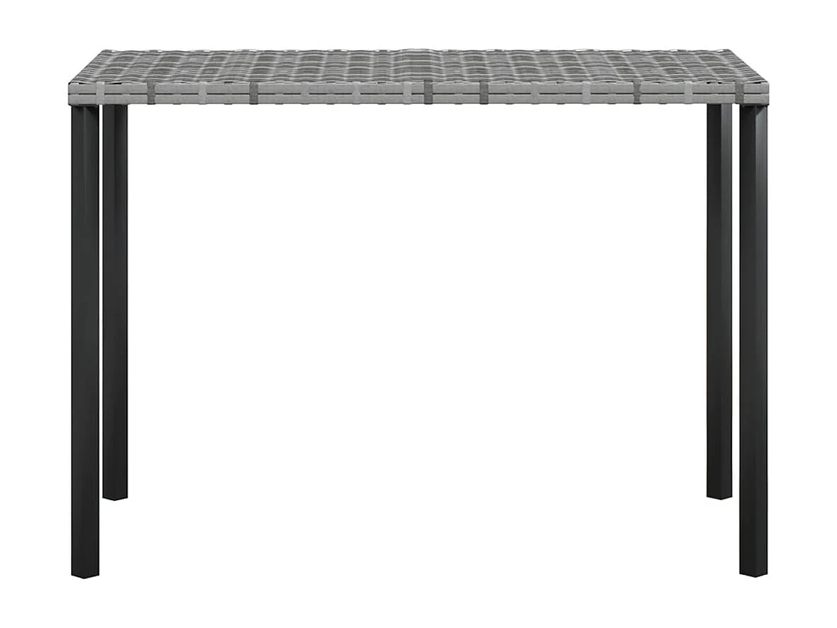 5-tlg. Sofagarnitur in L-Form mit Kissen Poly Rattan Grau