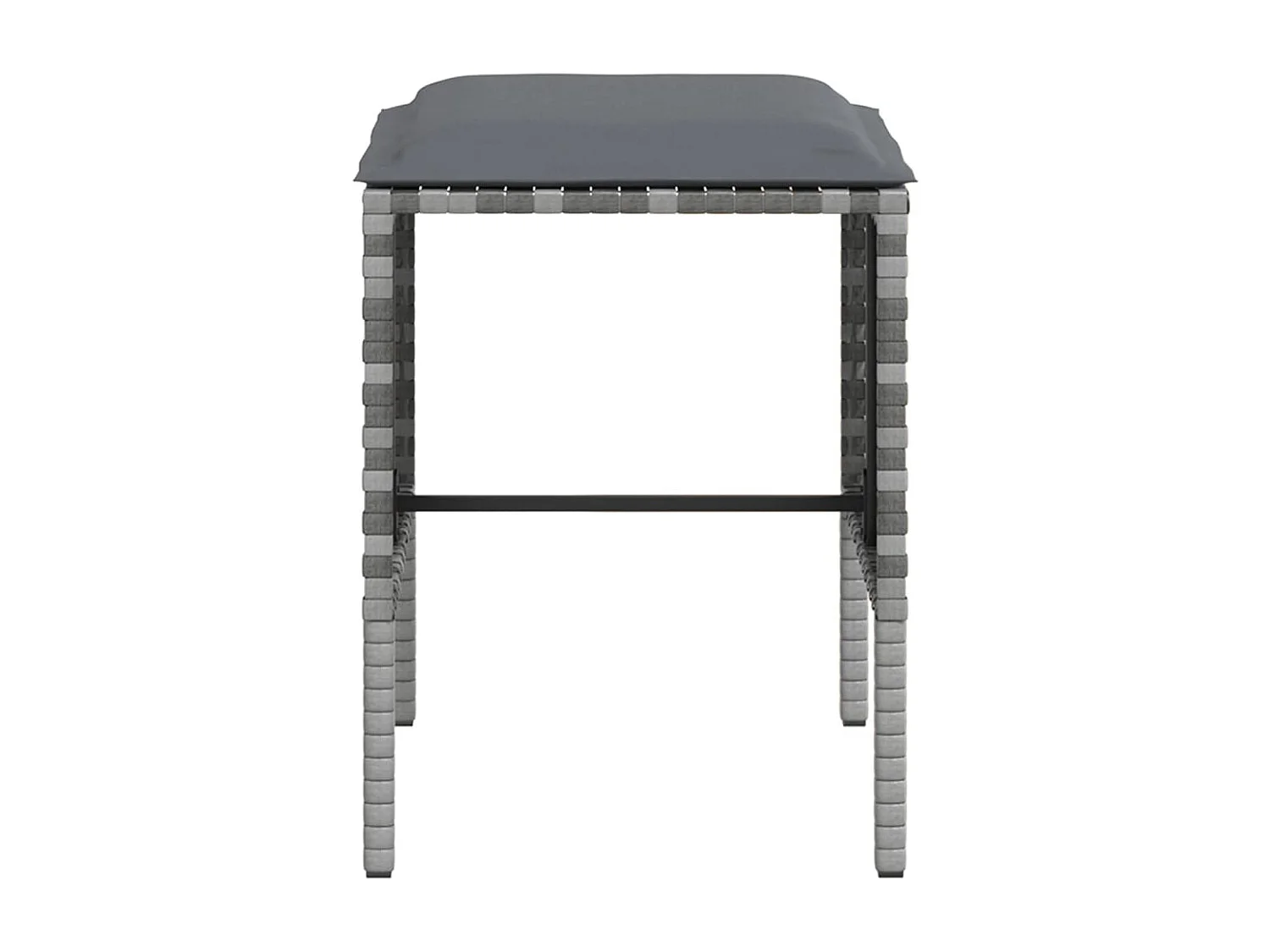 5-tlg. Sofagarnitur in L-Form mit Kissen Poly Rattan Grau