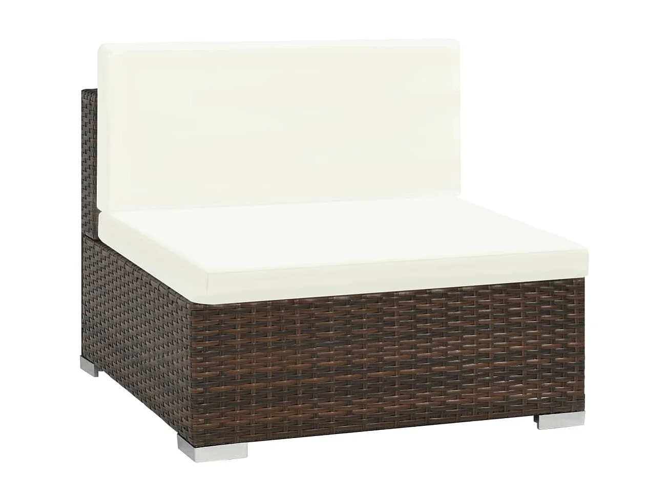 6 pcs conjunto lounge jardim c/ almofadões vime PE castanho