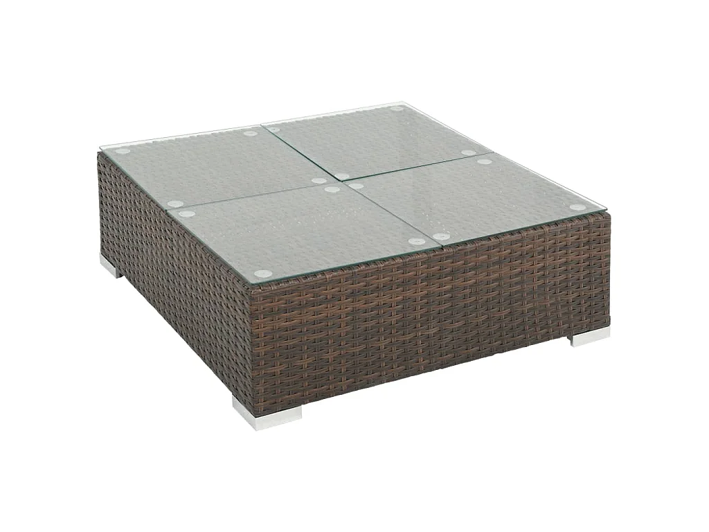 Set Divani da Giardino 6 pz con Cuscini in Polyrattan Marrone