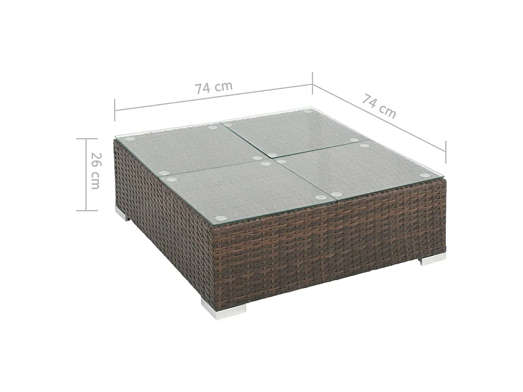 Set Divani da Giardino 6 pz con Cuscini in Polyrattan Marrone