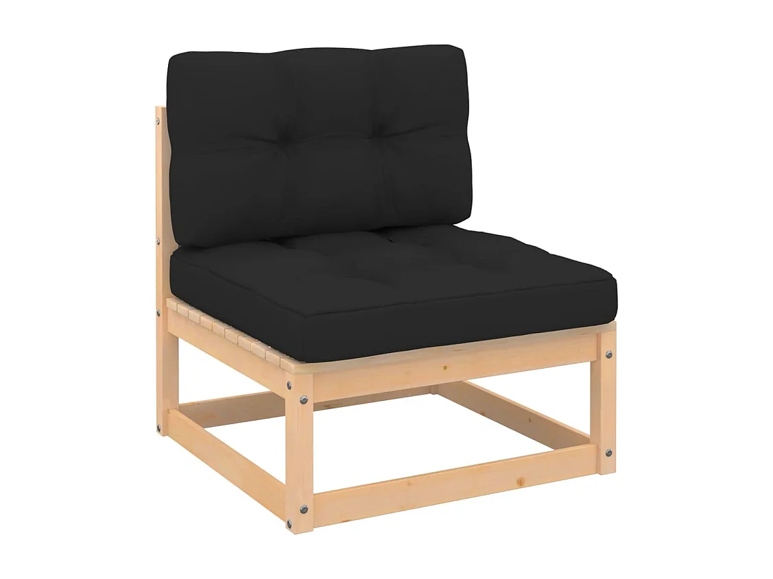 Salon de jardin 7 pcs avec coussins Bois de pin massif