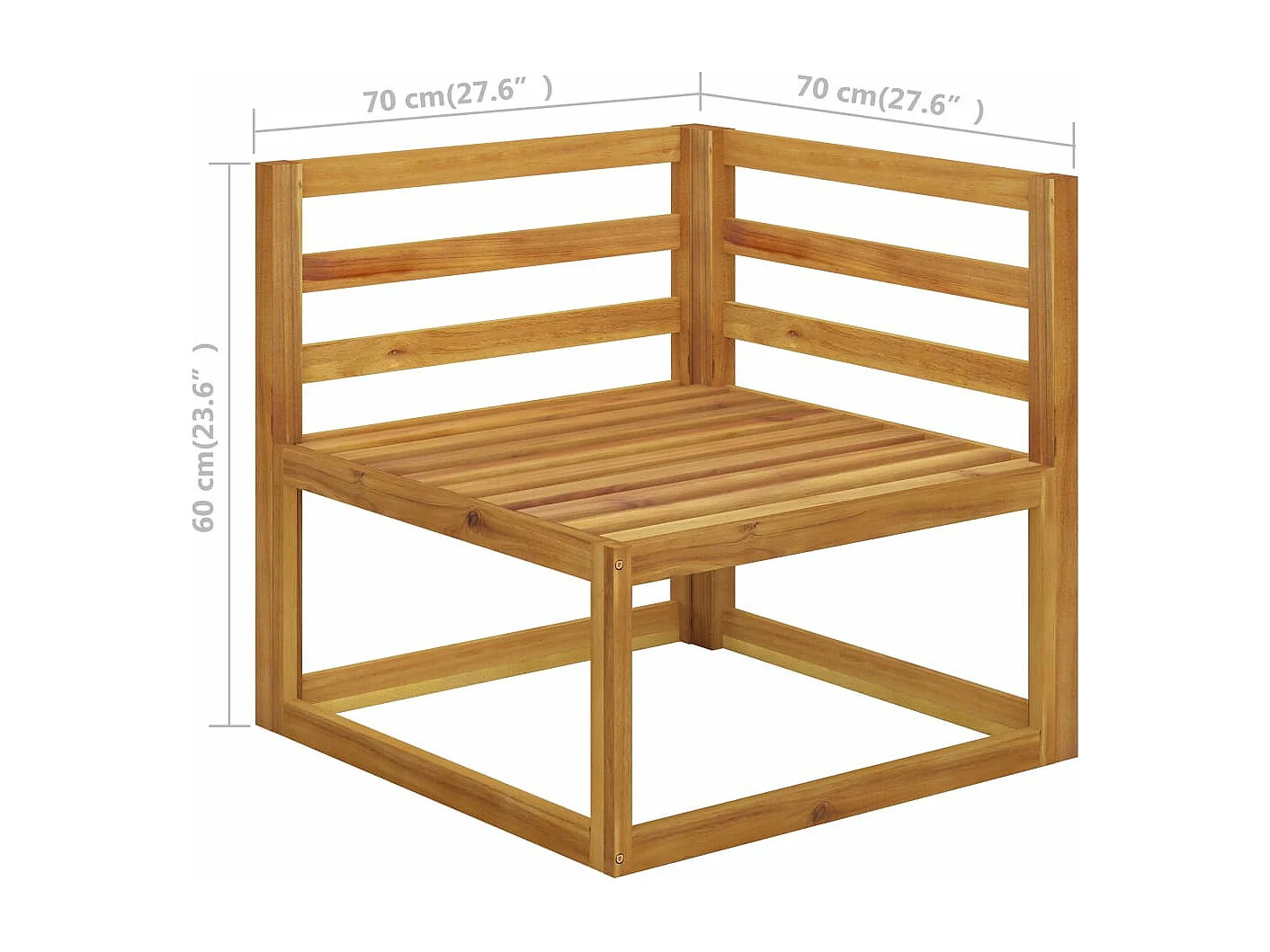 Salon de jardin 5 pcs avec coussin Bois d'acacia solide