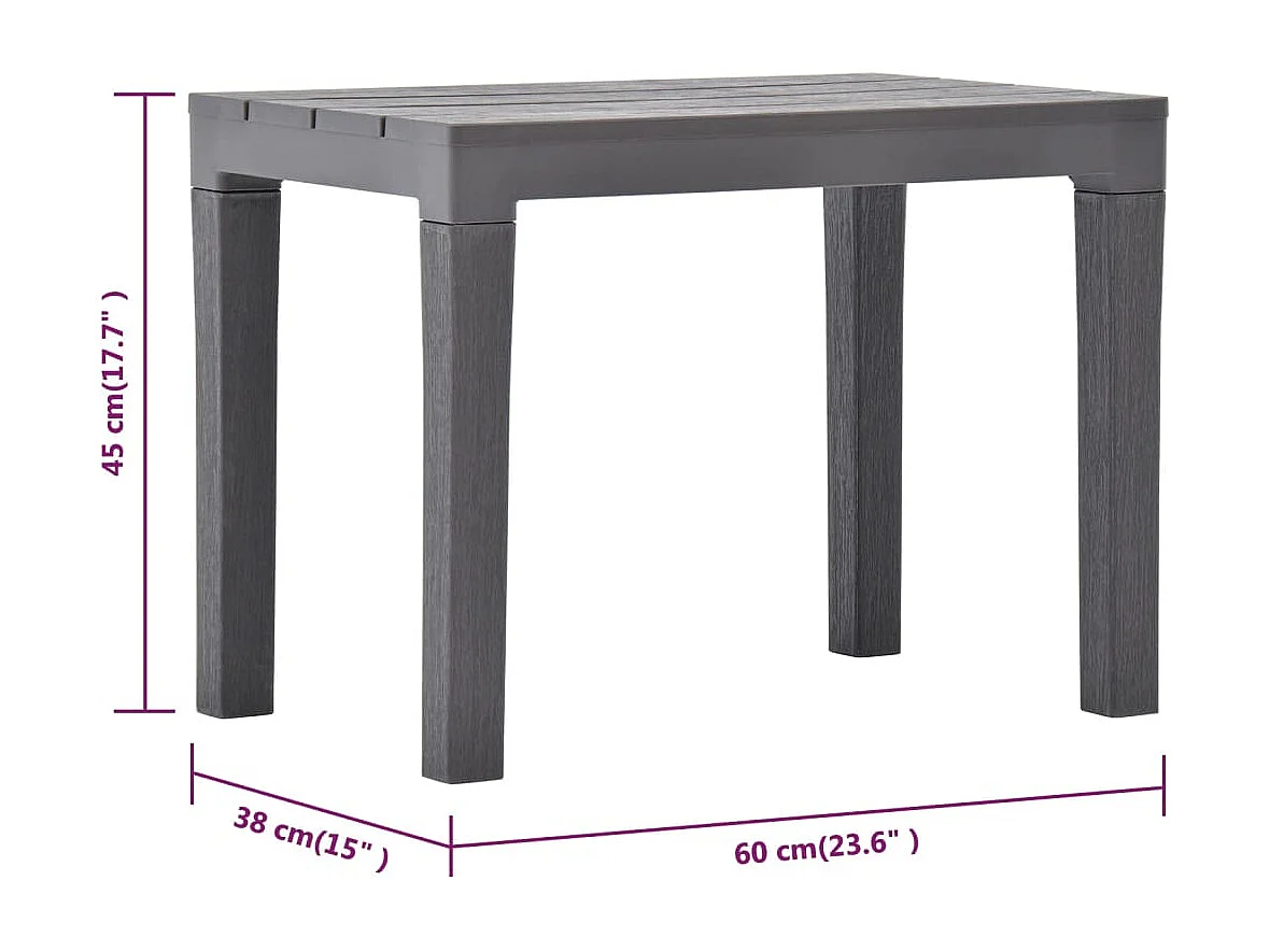 Gartentisch mit 2 Bänken Kunststoff Braun