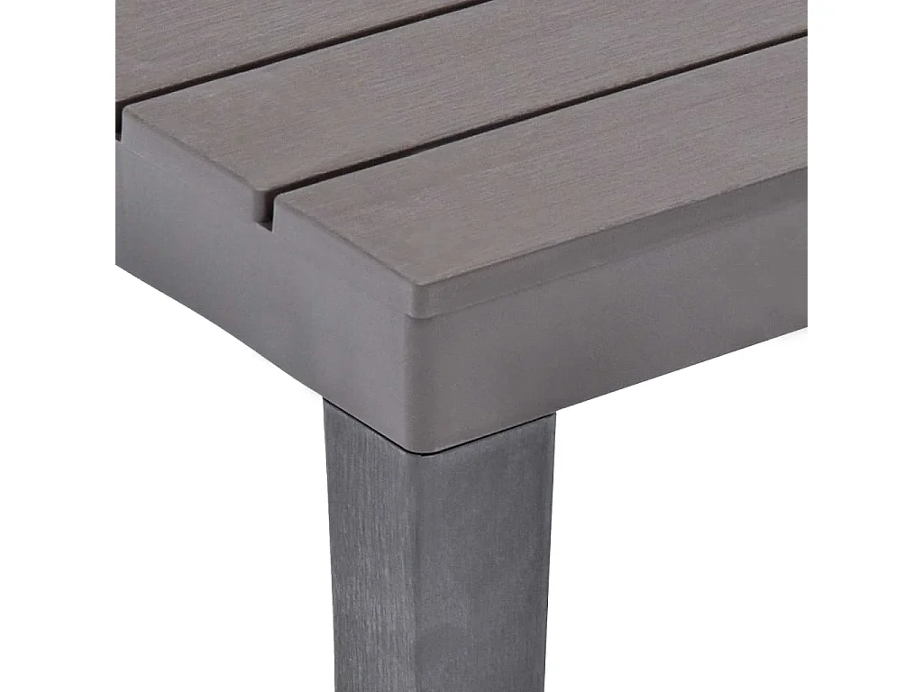 Table de jardin avec 2 bancs Plastique Marron