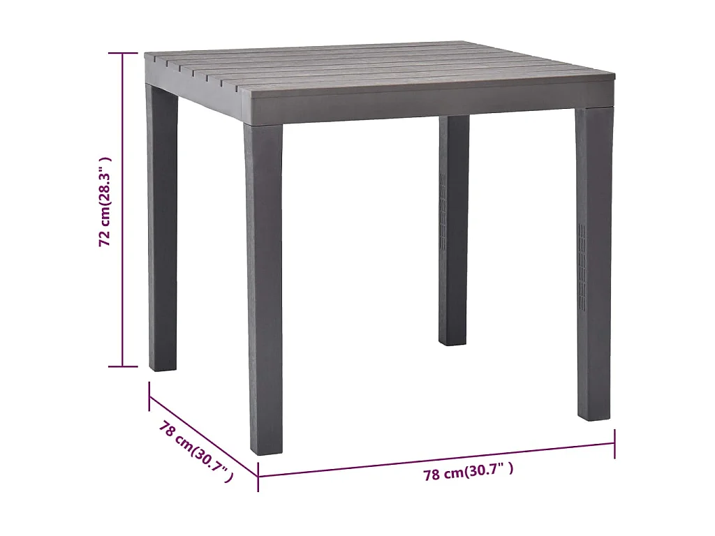 Tuintafel met 2 banken kunststof bruin