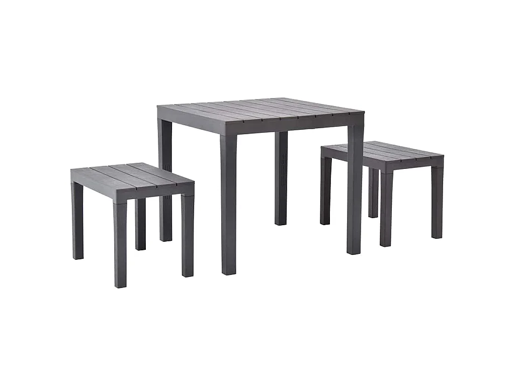 Tavolo da Giardino con 2 Panche Marrone