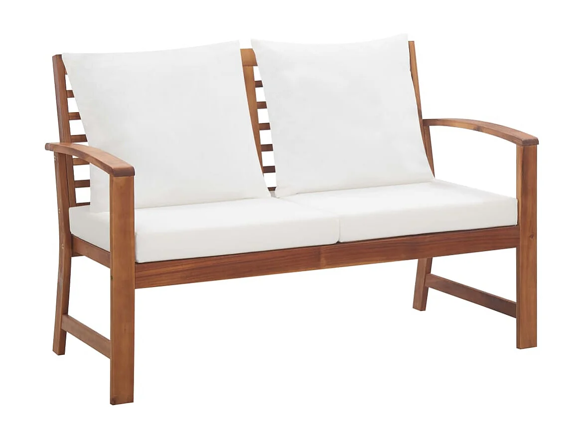 4-tlg. Garten-Lounge-Set mit Auflagen Massivholz Akazie